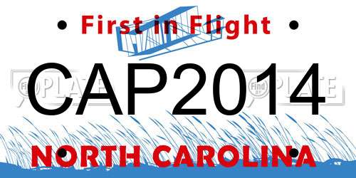 CAP2014 North Carolina License Plate