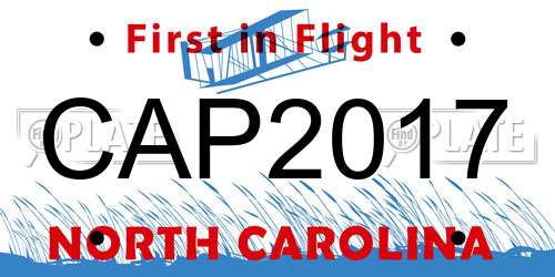CAP2017 North Carolina License Plate