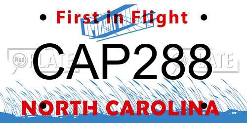 CAP288 North Carolina License Plate