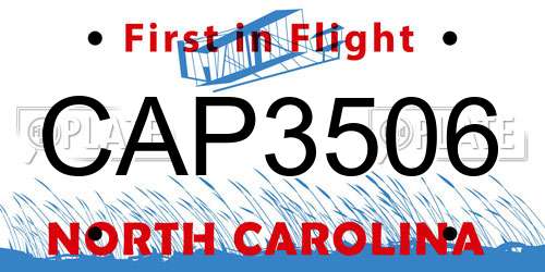 CAP3506 North Carolina License Plate