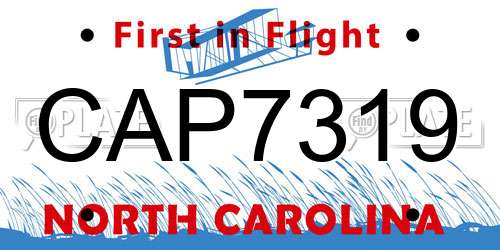 CAP7319 North Carolina License Plate