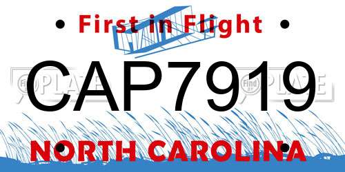 CAP7919 North Carolina License Plate