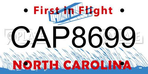 CAP8699 North Carolina License Plate