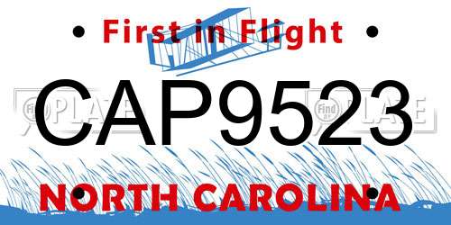 CAP9523 North Carolina License Plate