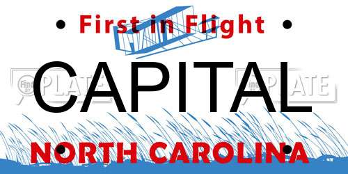 CAPITAL North Carolina License Plate