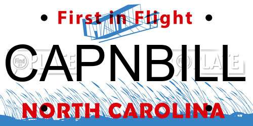 CAPNBILL North Carolina License Plate