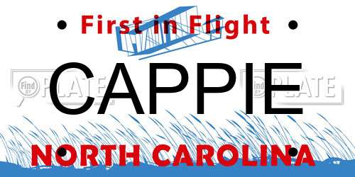 CAPPIE North Carolina License Plate
