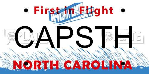 CAPSTH North Carolina License Plate