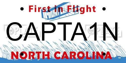 CAPTA1N North Carolina License Plate