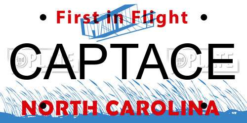 CAPTACE North Carolina License Plate