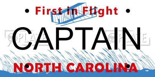 CAPTAIN North Carolina License Plate