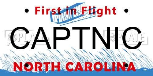 CAPTNIC North Carolina License Plate