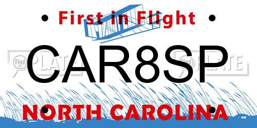 CAR8SP North Carolina License Plate