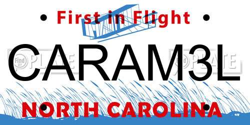CARAM3L North Carolina License Plate