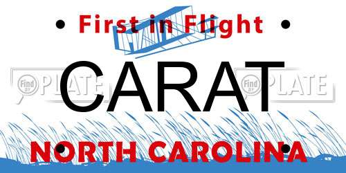 CARAT North Carolina License Plate