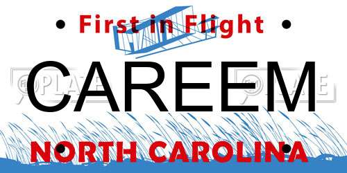 CAREEM North Carolina License Plate