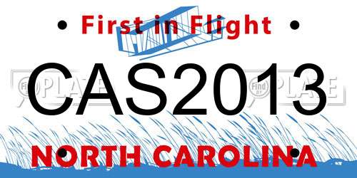 CAS2013 North Carolina License Plate