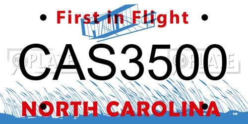 CAS3500 North Carolina License Plate