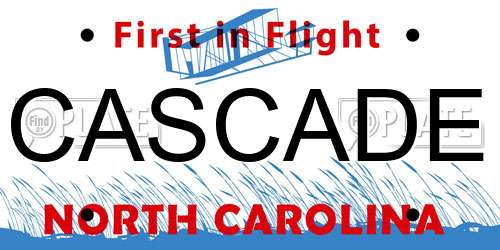 CASCADE North Carolina License Plate