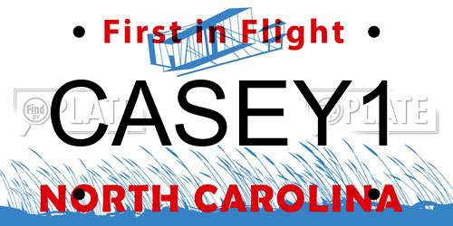 CASEY1 North Carolina License Plate