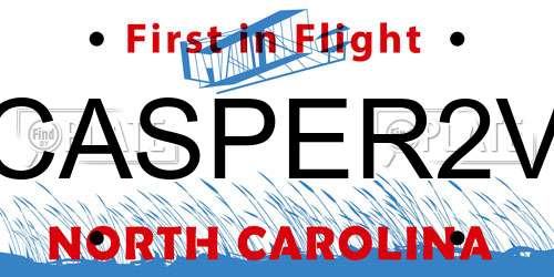 CASPER2V North Carolina License Plate