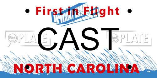 CAST North Carolina License Plate