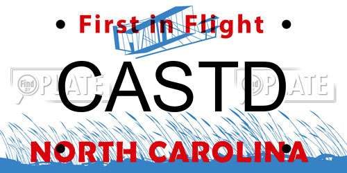 CASTD North Carolina License Plate
