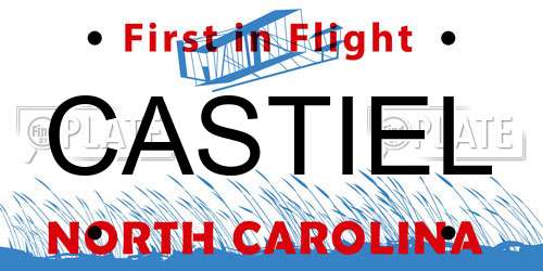CASTIEL North Carolina License Plate