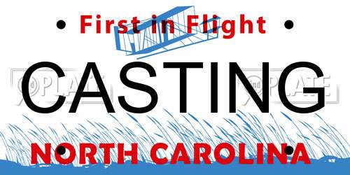 CASTING North Carolina License Plate