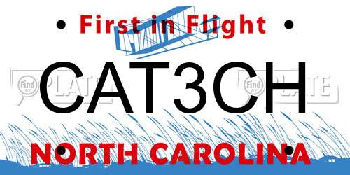 CAT3CH North Carolina License Plate
