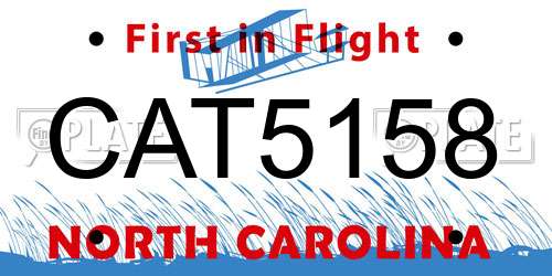 CAT5158 North Carolina License Plate