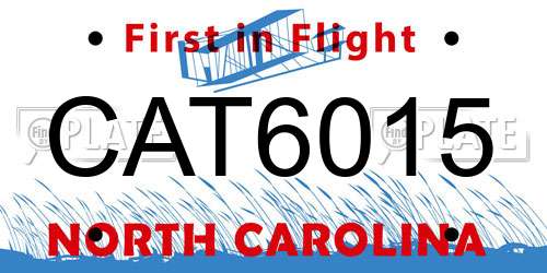 CAT6015 North Carolina License Plate