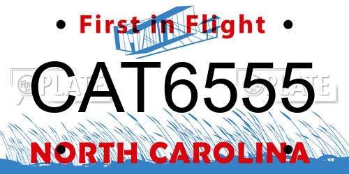 CAT6555 North Carolina License Plate