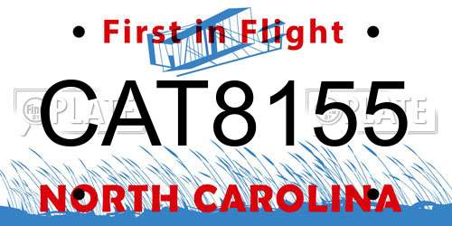 CAT8155 North Carolina License Plate
