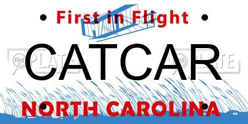 CATCAR North Carolina License Plate