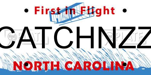 CATCHNZZ North Carolina License Plate