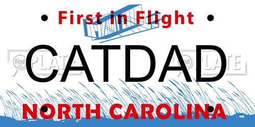 CATDAD North Carolina License Plate