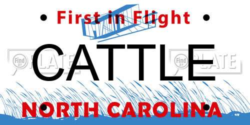 CATTLE North Carolina License Plate