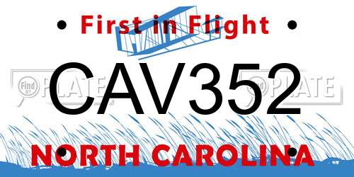 CAV352 North Carolina License Plate