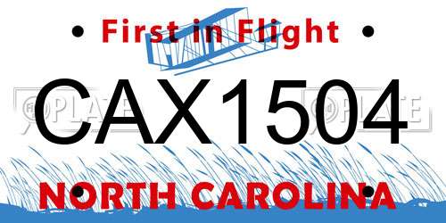 CAX1504 North Carolina License Plate