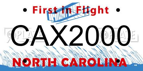 CAX2000 North Carolina License Plate
