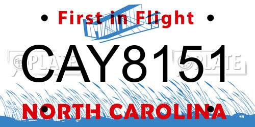 CAY8151 North Carolina License Plate