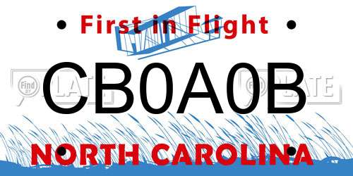 CB0A0B North Carolina License Plate