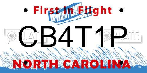 CB4T1P North Carolina License Plate
