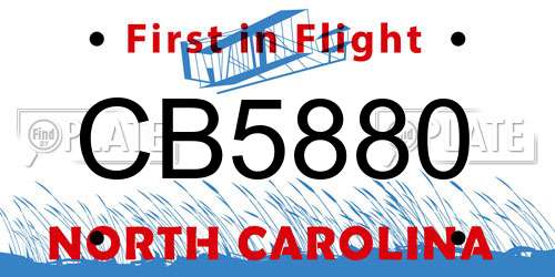 CB5880 North Carolina License Plate