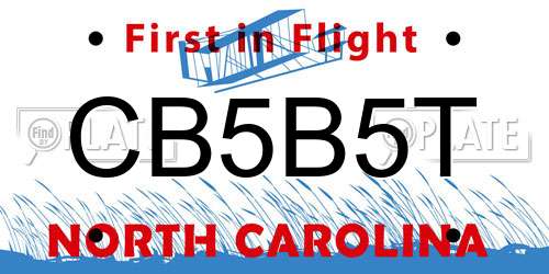 CB5B5T North Carolina License Plate