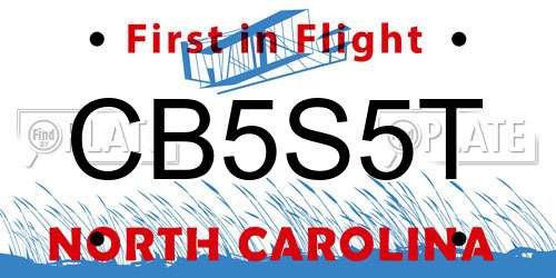 CB5S5T North Carolina License Plate