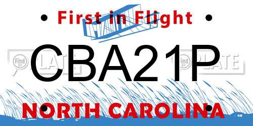 CBA21P North Carolina License Plate