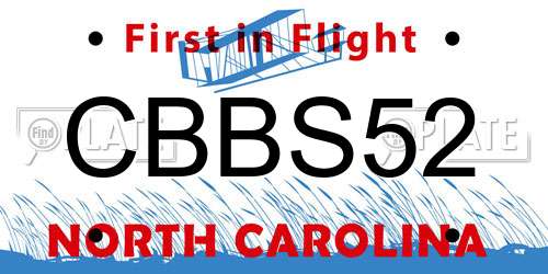 CBBS52 North Carolina License Plate