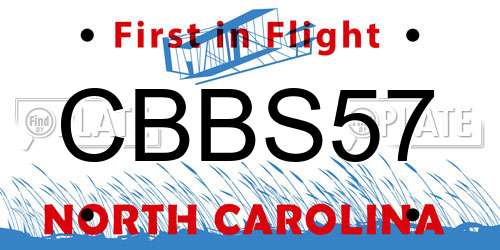 CBBS57 North Carolina License Plate